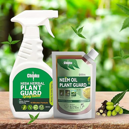Chipku Pure Cold Pressed Water Soluble Neem Oil 200ml With Empty Spray Bottle Concentrate For Plants & Garden For Indoor And Outdoor Removes Aphids Fungus Thriphs For Making 40 Neem Spray Bottles