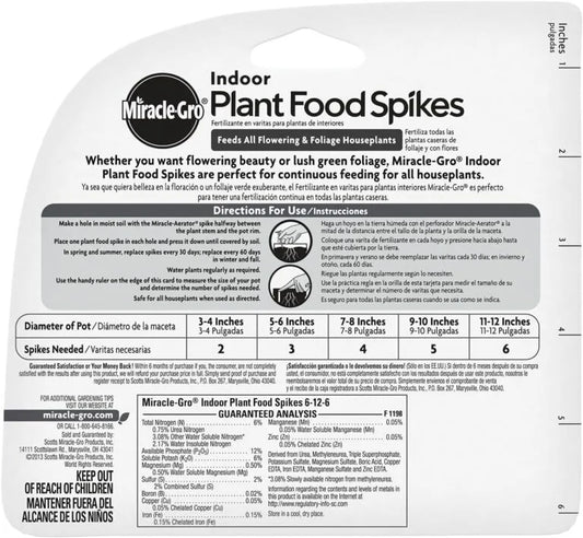 Miracle-Gro Indoor Plant Food 48 Spikes